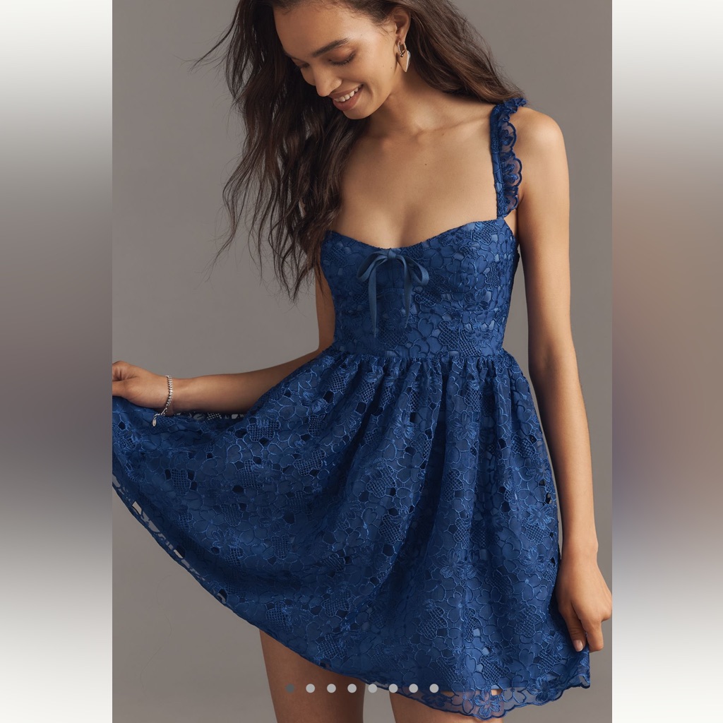 Anthro Corset Lace Mini Dress